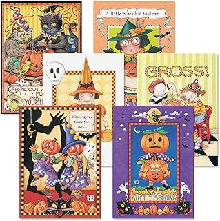 Current Halloween Greeting Cards Set © Mary Engelbreit - Set of 12 Large 5 x 7-Inch Cards, Themed Fall Holiday Card Variety Value Pack, Assortment of 6 Unique Designs, Envelopes Included