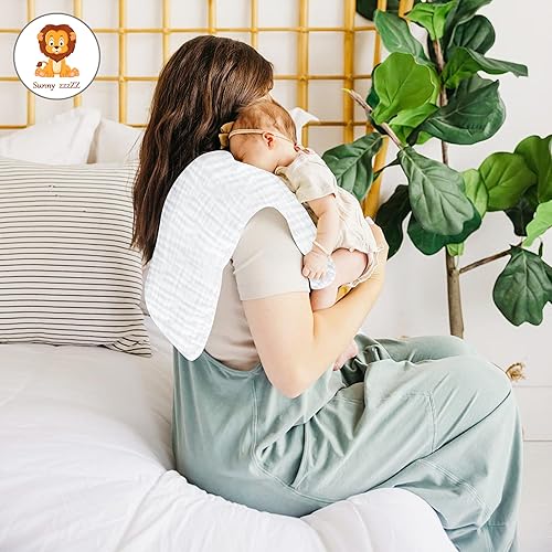Miniatura 7 de Paños de muselina para eructos para bebé, 100% algodón, para unisex, niño, niña - Grandes 20" x 10", productos esenciales para recién nacidos, ultra