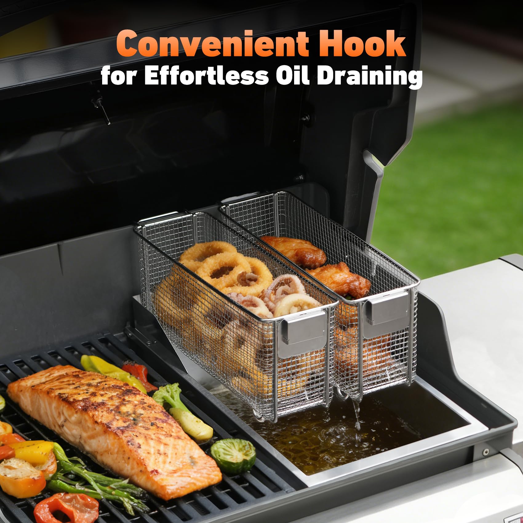onlyfire Kit Friteuse pour Barbecues à Gaz Weber Spirit et Genesis