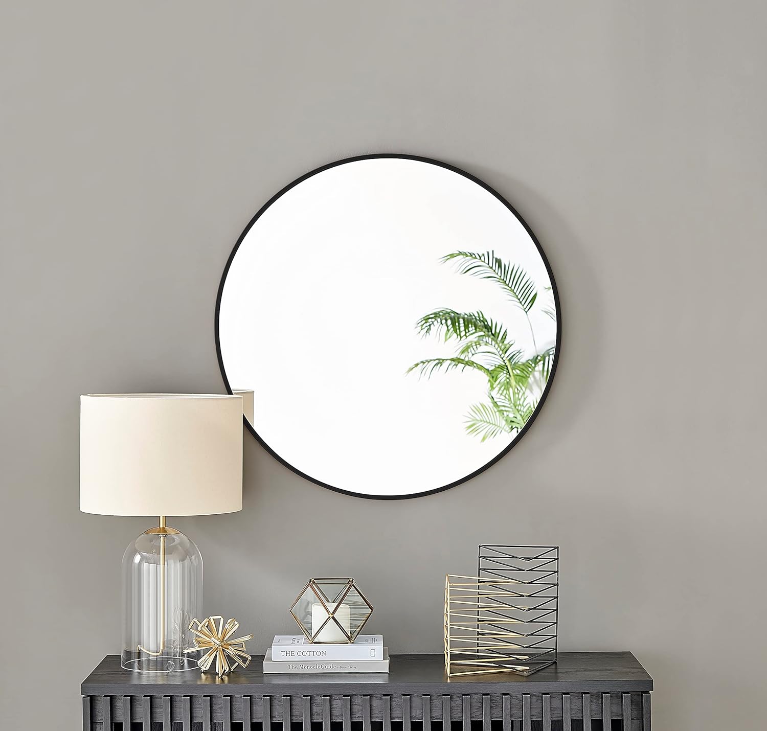 Furniturebox UK Emma Extra Large Round White Metal Wall Mirror, Living Room, Hallway, Dining Room Mirror - Stylish, Modern Circle Mirror