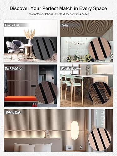 Miniatura 7 de Mollywell Wood Panels for Wall, Time-Saving Installation, Versatile Wood Slat Wall Decor, Enhanced Acoustic & Sound Proof Fluted Design for Home &