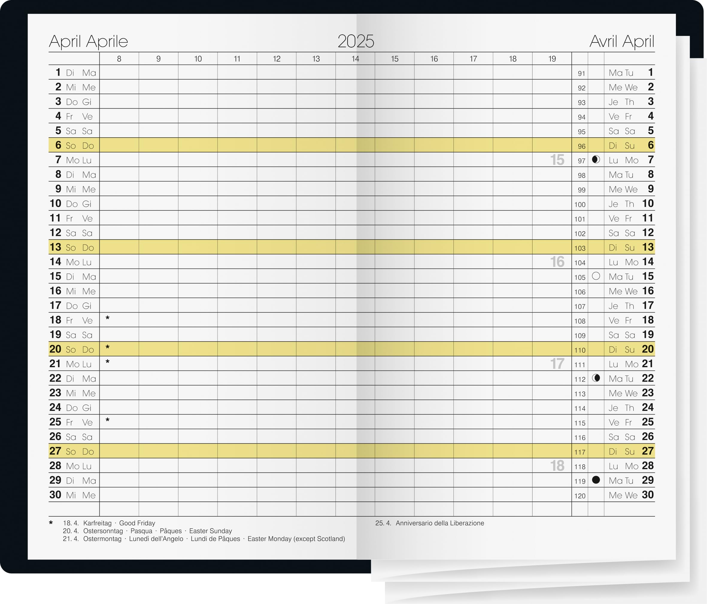 rido/idé Pocket Diary Model GILET Planner (2025), 2 Pages = 1 Month, A7, Plastic Cover, Bordeaux, red - Image 2