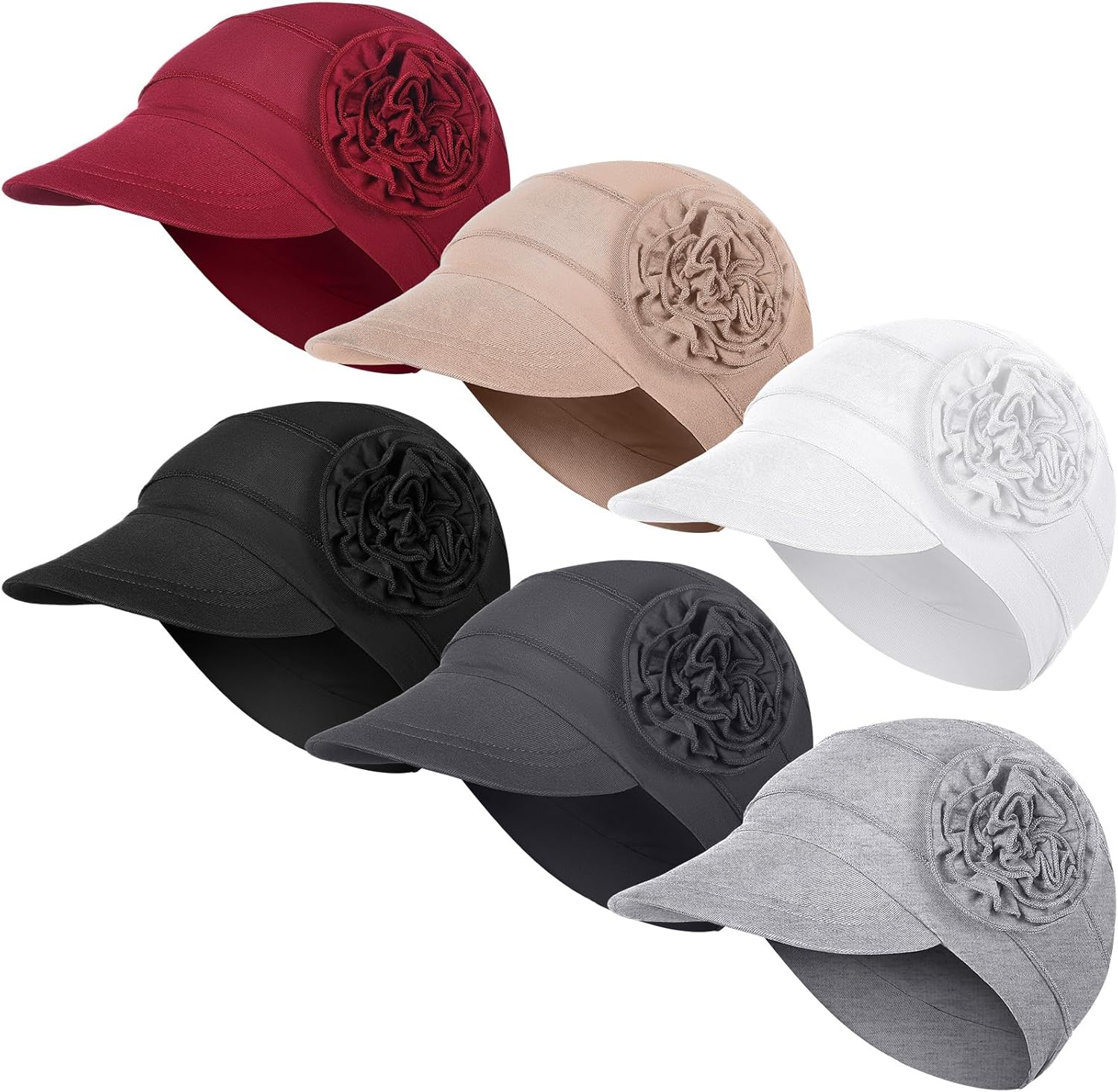 JenPen 6 Pcs Soft Chemo Cancer Hats for Women Breathable Bamboo Baseball Cap Slouch Viscose Hat for Hair Loss Cancer Headwear