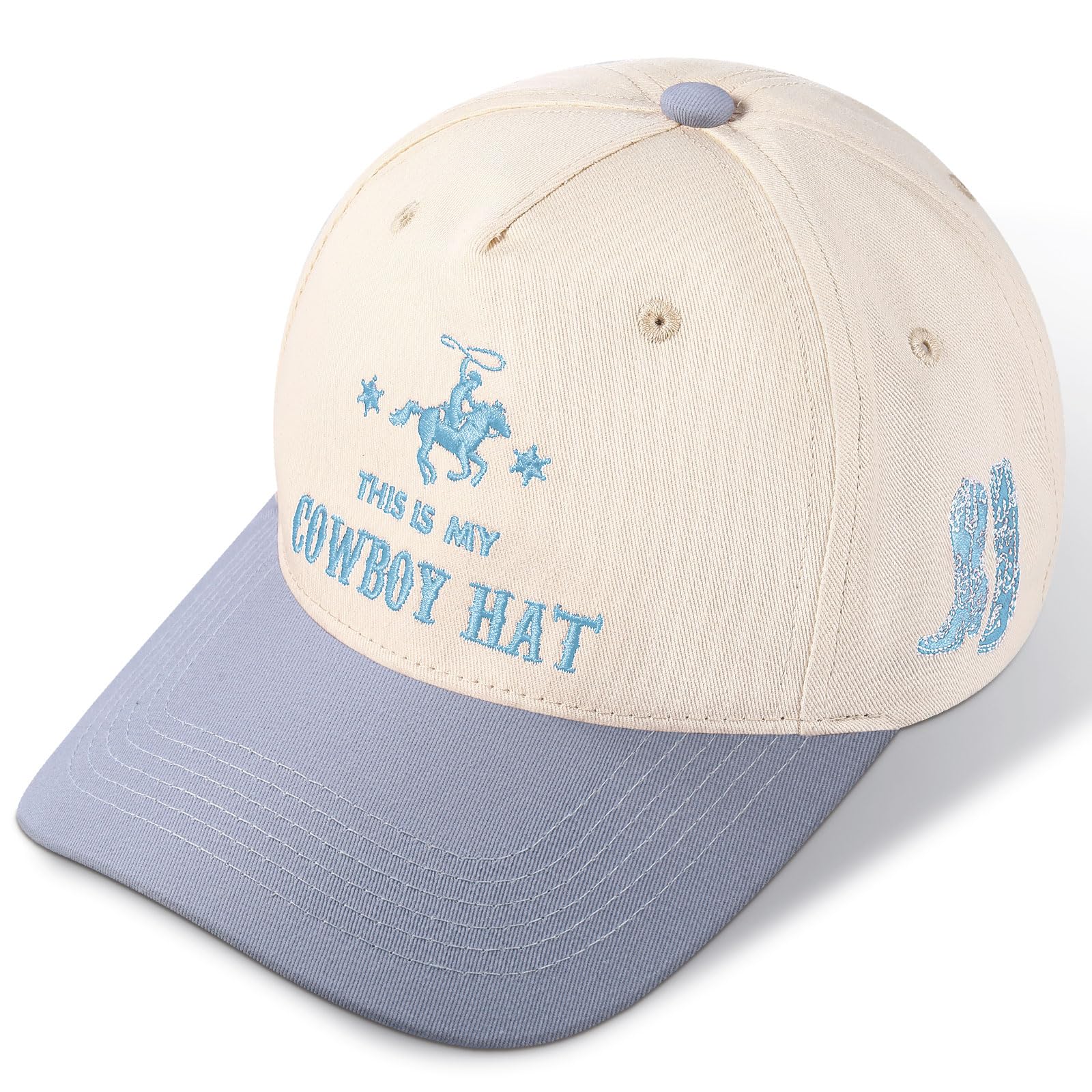 JaGely Two Tone Western Cowboy/Cowgirl Trucker Hat for Women Men Gift Vintage Embroidered Country Baseball Cap