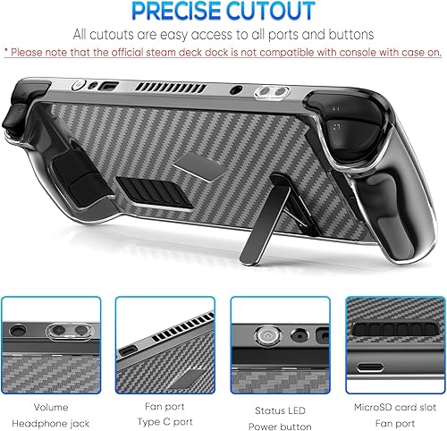 Miniatura 3 de YUANHOT - Funda protectora para cubierta de vapor kit de accesorios de cubierta de TPU suave con soporte ajustable de aleación protector de pantalla