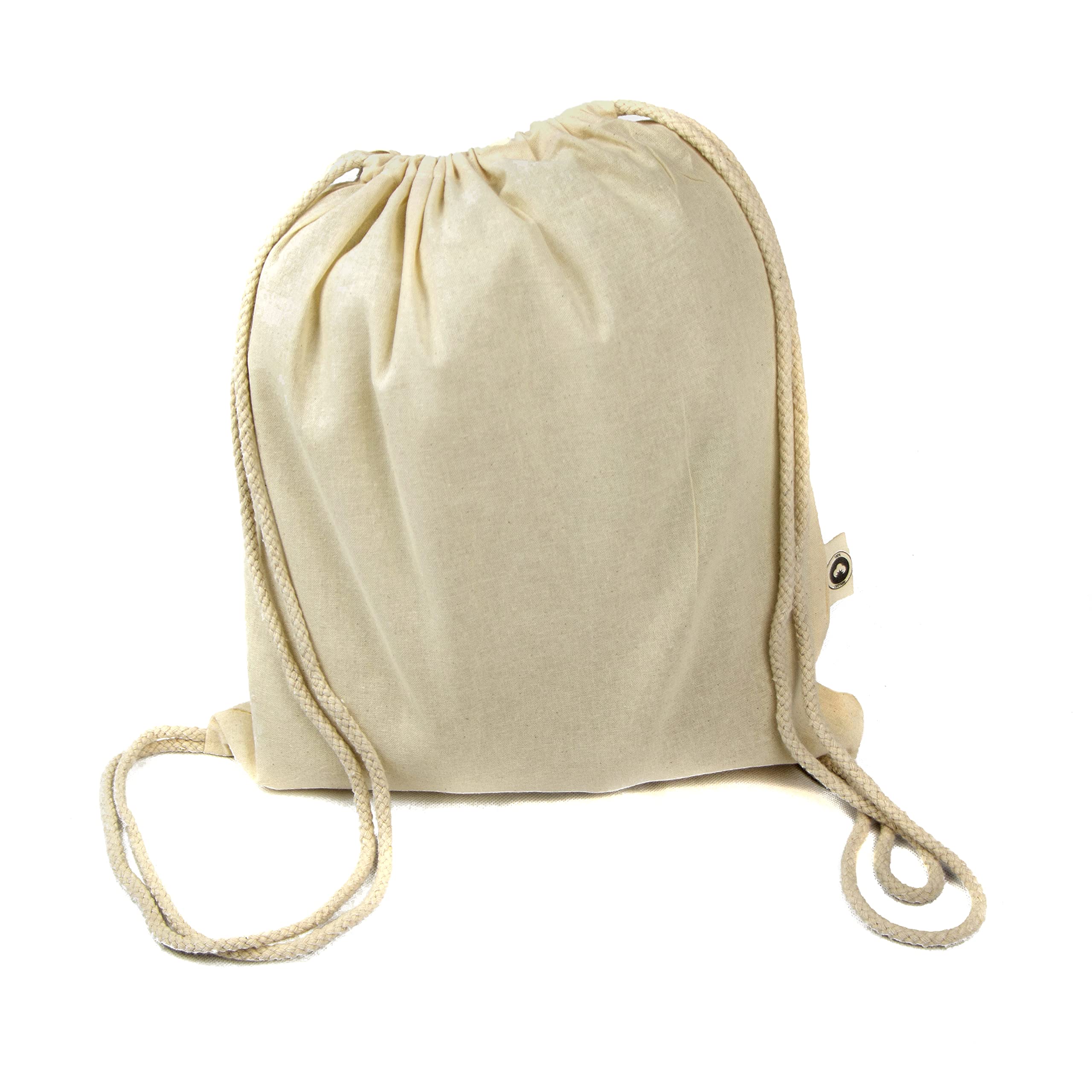 Bolsa Mochila Algodón Natural Con Cordones 39 x 35 cm