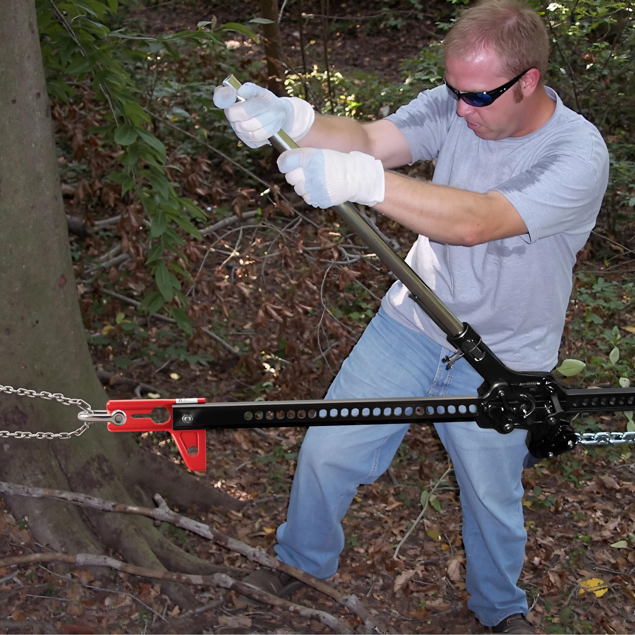 Wiltec Farm Jack obere Klemme, Wagenheber Schelle, Farm Jack Zubehör robuste Stahlkonstruktion, Top Clamp für sichere Hebe- und Windeeinsätze