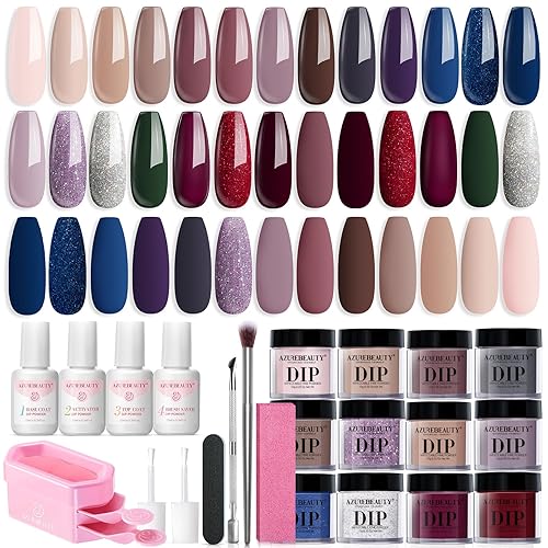 Miniatura 10 de AZUREBEAUTY Kit de polvo de inmersión para uñas, purpurina que cambia de color, 20 colores, efecto especial mágico, polvo de inmersión, conjunto