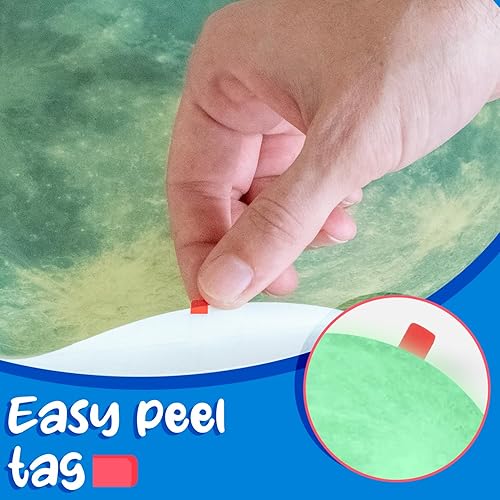 Miniatura 6 de Estrellas y luna que brillan en la oscuridad para techo, calcomanía de pared luminosa, decoración de pared, estrellas fluorescentes adhesivas,