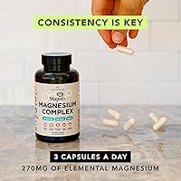 Vista 6 de AMANDEAN Complejo de magnesio Magtein. L-treonato, glicinato, malato Mezcla triple quelada de suplemento de magnesio. 90 cápsulas vegetarianas.