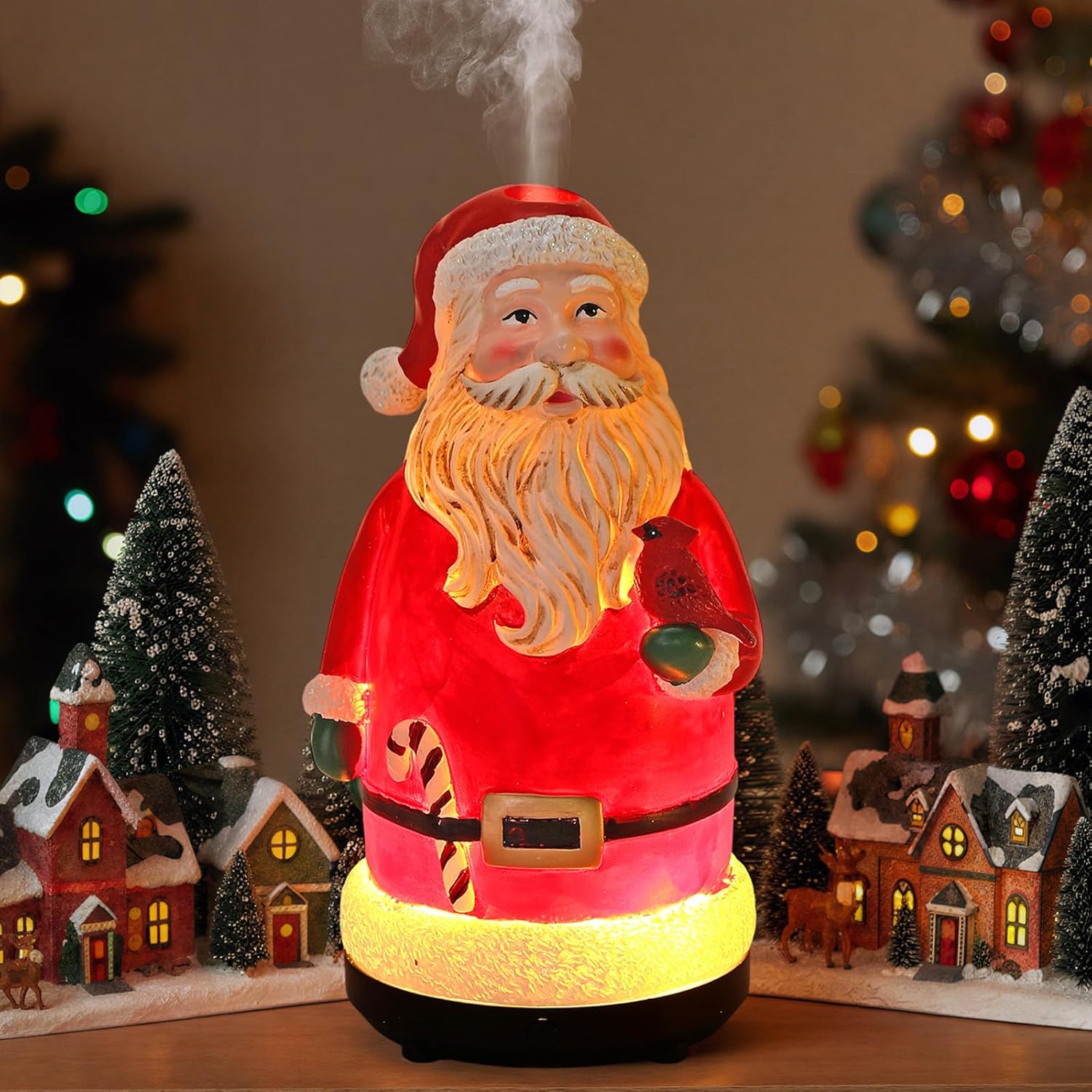 Christmas Essential Oil Diffuser Gifts Ceramic Santa Claus Diffuser Small 80 ml Winter Holiday USB Charging Humidifier for Xmas Home Office Decorations Aromatherapy Gift