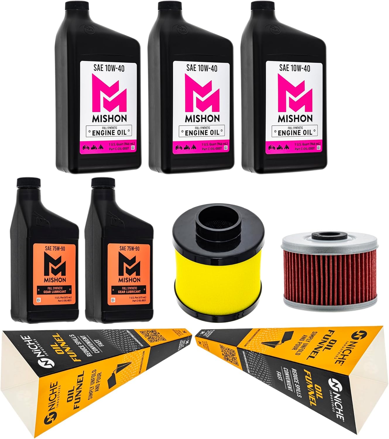 MISHON Full Service Engine Oil Change Kit 10W-40 for Honda Rancher 350 Rancher 420 (2000-2017)