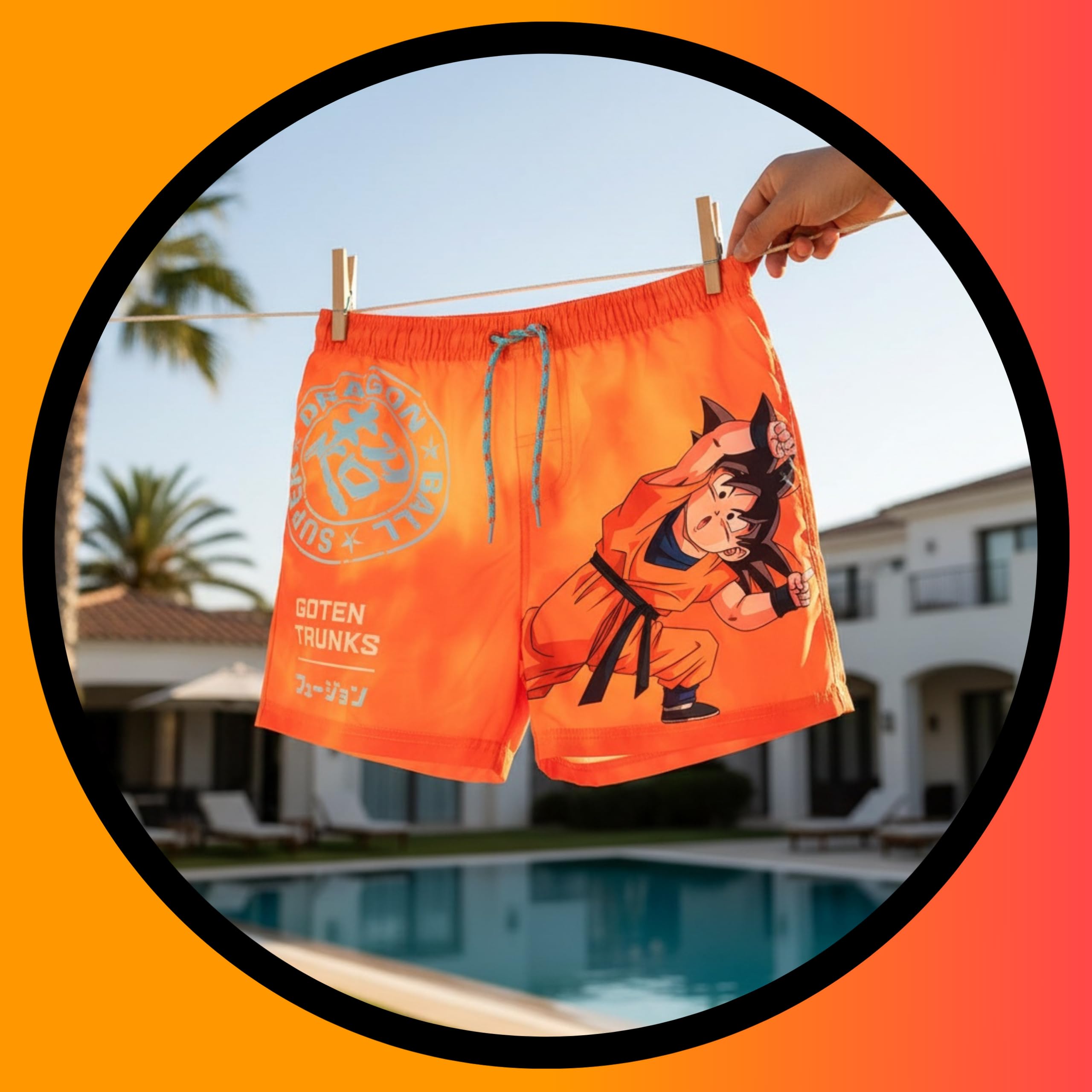 Dragon Ball Z Shorts de Bain Garçon, Maillot de Bain Bermudas pour Enfant, Tailles 4 à 12 Ans