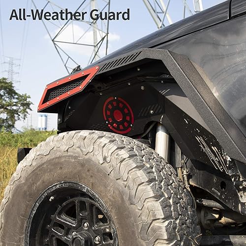 Miniatura 2 de oEdRo - Juego de 4 guardabarros actualizados compatibles con Jeep Wrangler JK y JKU Unlimited 2007-2018 (2 puertas y 4 puertas), con textura negra y