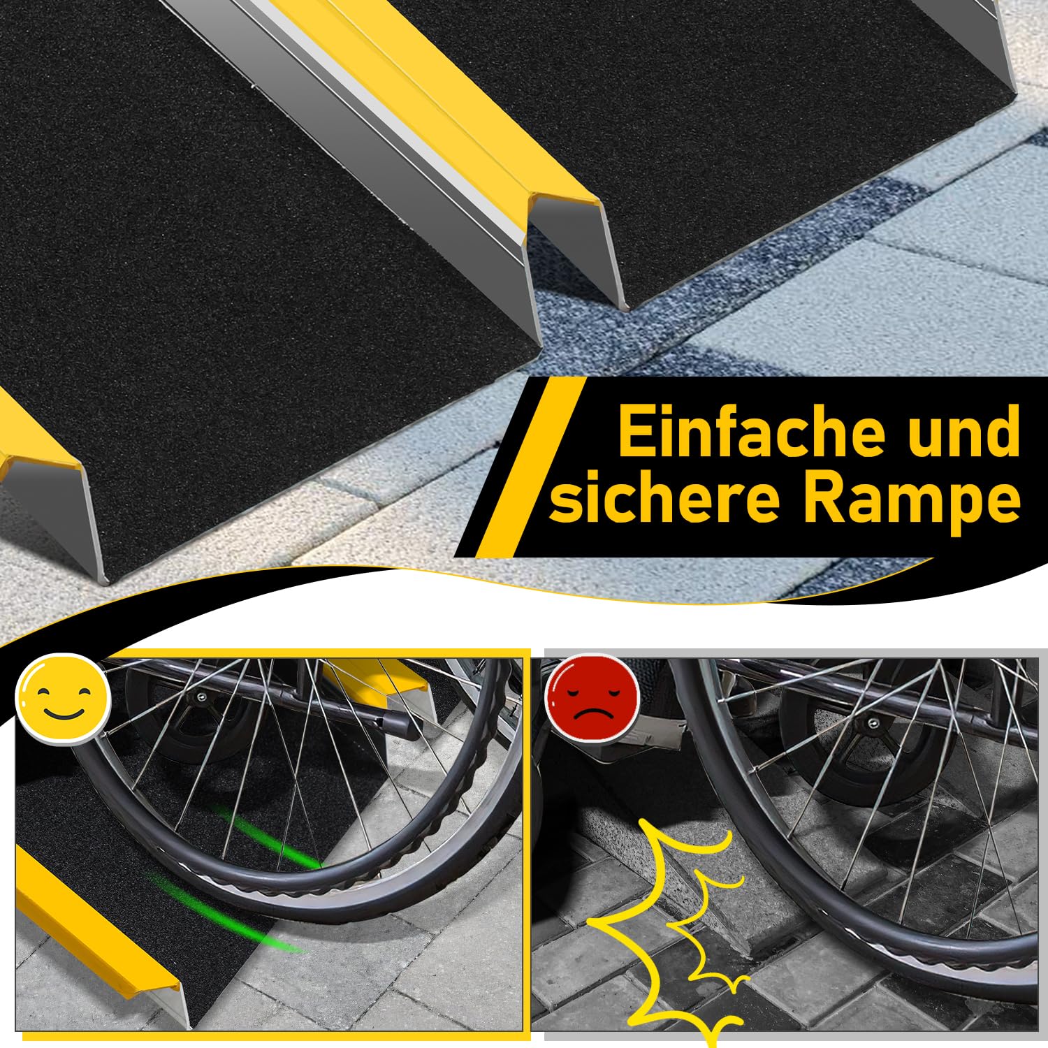 HOMCOM rolstoelhelling oprit voor rolstoelen rollators motorfietsen HOMCOM rolstoelhelling oprit voor rolstoelen rollators motorfietsen
