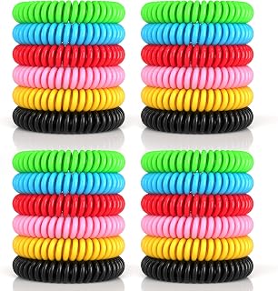 BuggyBands 50 Pack Mosquito Bracelets, DEET-Free Mosquito Bands for Adults and Kids, Individually Wrapped Wristbands for Outdoor Camping Fishing Traveling