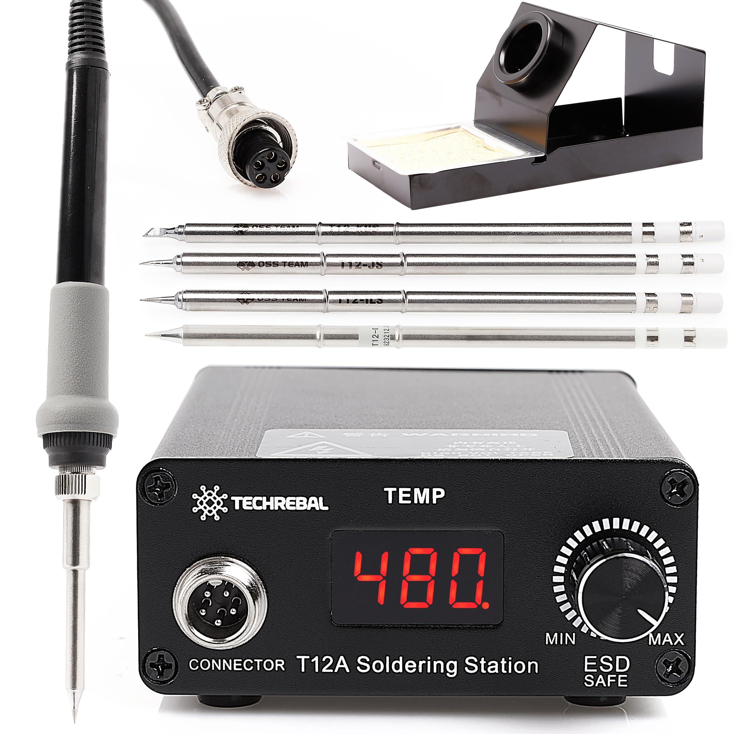 Stacja lutownicza TECHREBAL T12A 75W Lutownica Kolbowa Grotowa Precyzyjna Na Groty T12