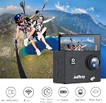 WiFi Appareil photo Ultra HD 1080P, 12MP Caméra de sport à large angle 2" LCD Écran, 30m/98ft Caméra sous-marine étanche avec 2 Kit Batteries et Accessoires pour Casque et Vélo etc.