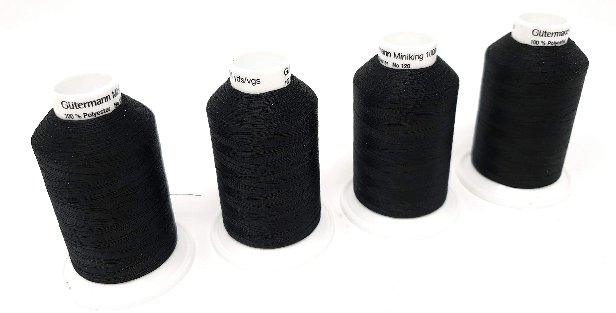 Gütermann Miniking set naaigaren overlock-garen coverlockgaren 4 kegels elk 1000 m (0800 wit