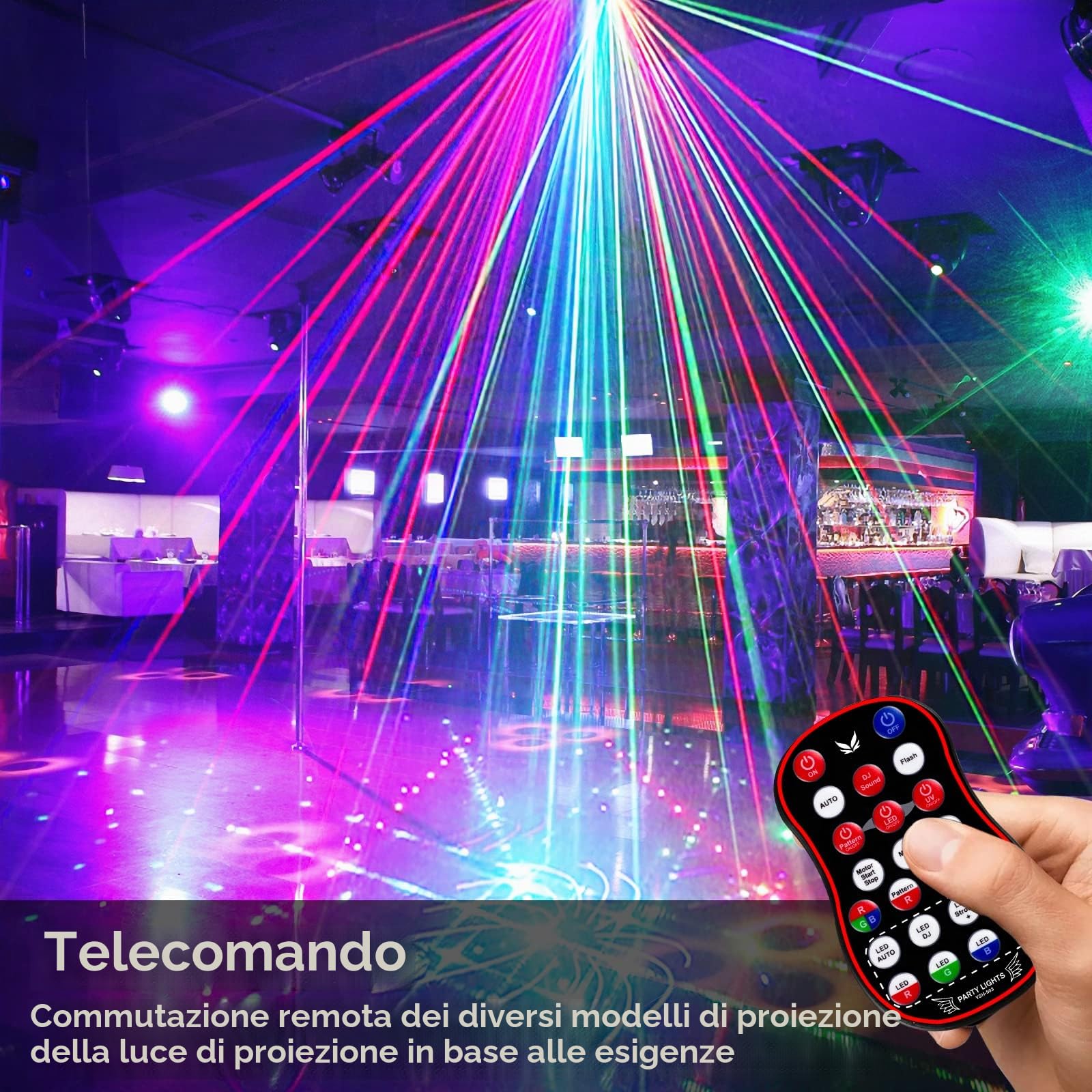 Luce discoteca Luce di Festa, DMX Effetti Luce LED RGB Proiettore DJ Musicale Controllato Luci Discoteca Per KTV Riunione Famiglia Matrimonio Compleanno Halloween