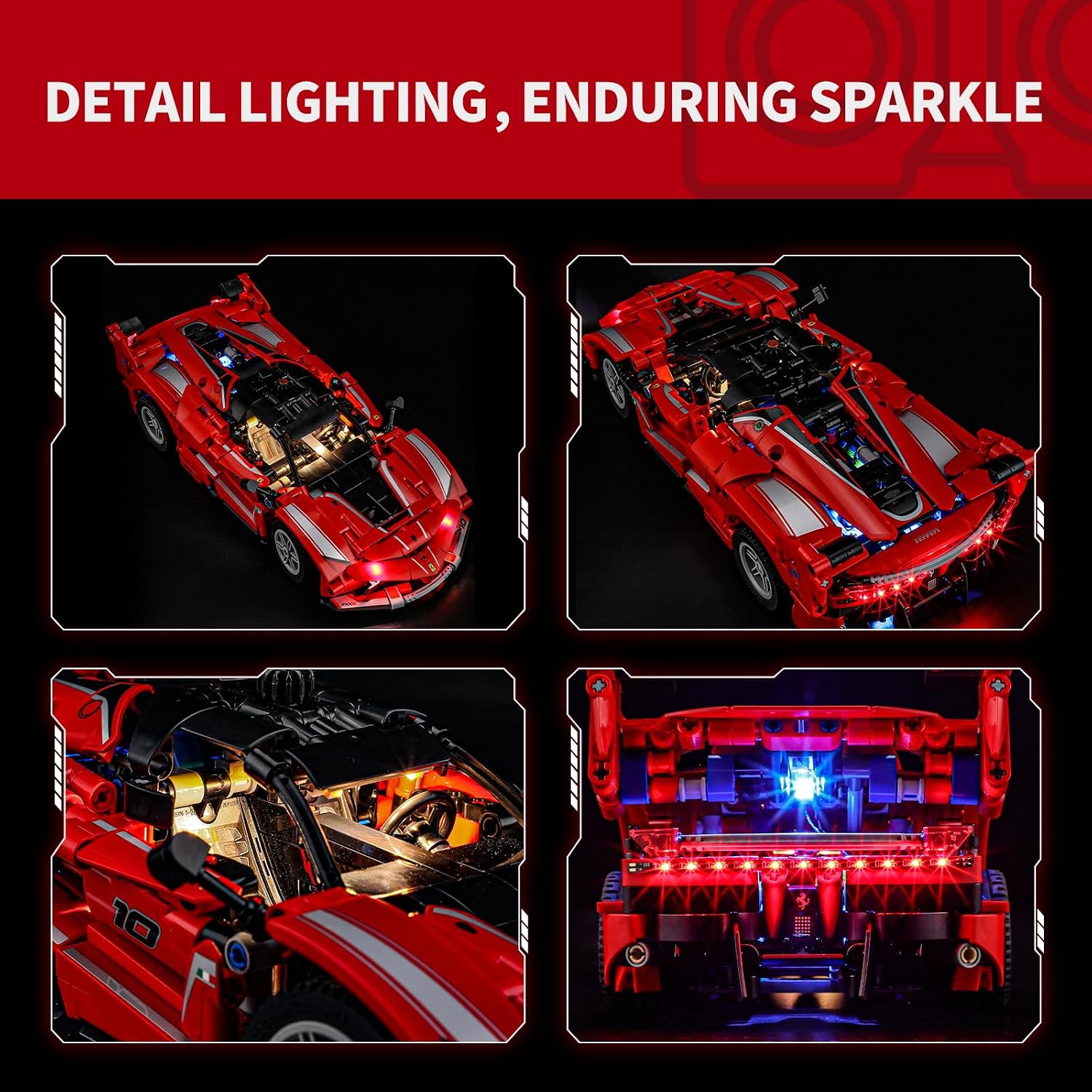 BRIKSMAX 2.0 Light Kit Compatible with Lego Technic Ferrari FXX K 42212 Building Sets- LED Lighting Kits (Accessories Only), Cable-Hiding Tech for Display, Gifts & Collectors