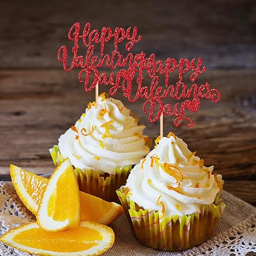 Miniatura 31 de Rsstarxi 36 Pack Happy Valentine's Day Cupcake Toppers Glitter Cupid Love Heart Lip Kiss Me Be Mine Cupcake Picks for Valentine's Day Theme Wedding