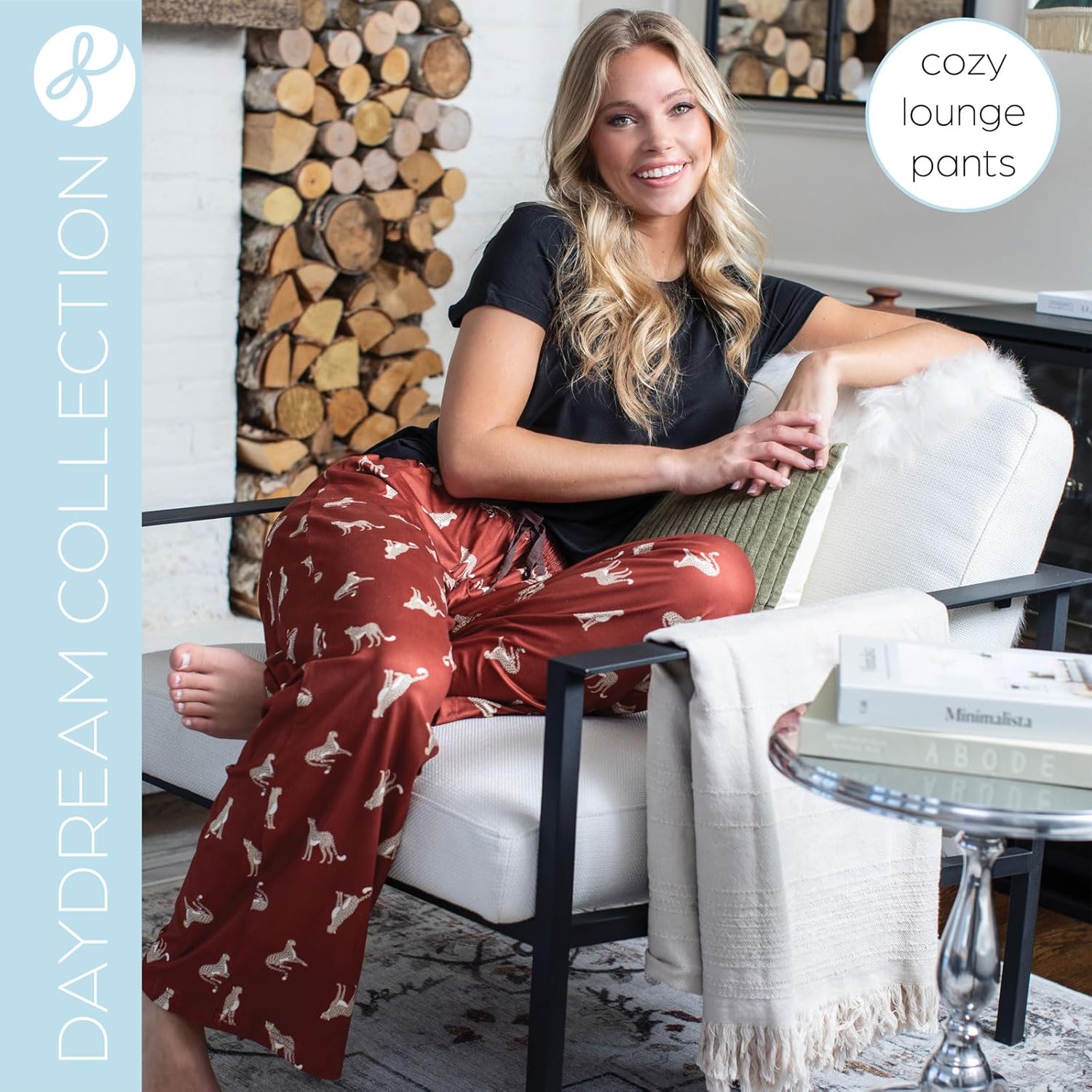 Hello Mello Signature Lounge Pants Womens Soft Pajama Bottoms Elastic Waistband Drawstring Tie - Image 6