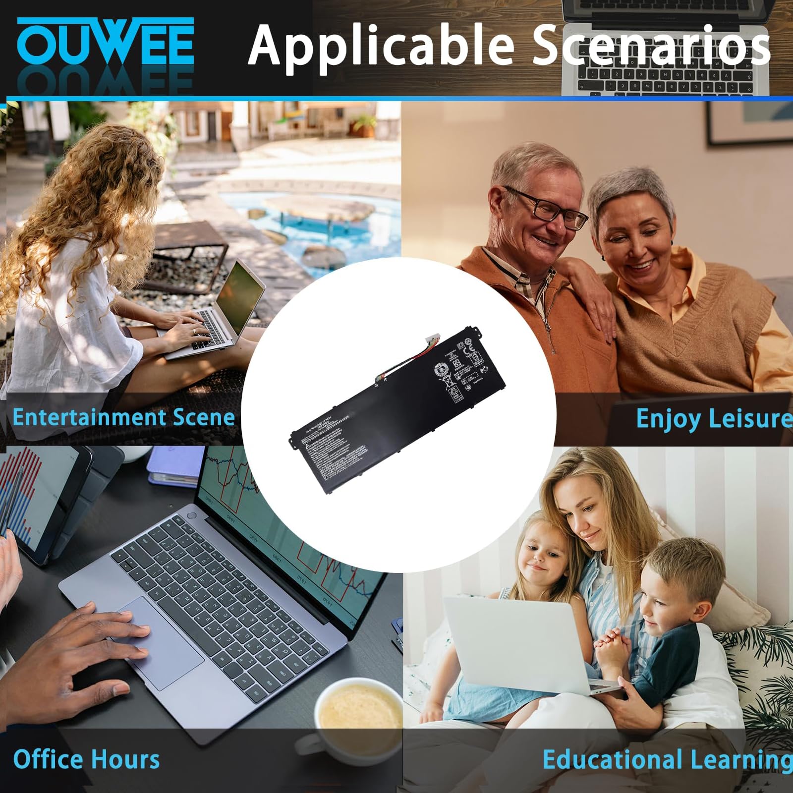 Amazon.com: OUWEE AP18C8K - Batería para portátil compatible con