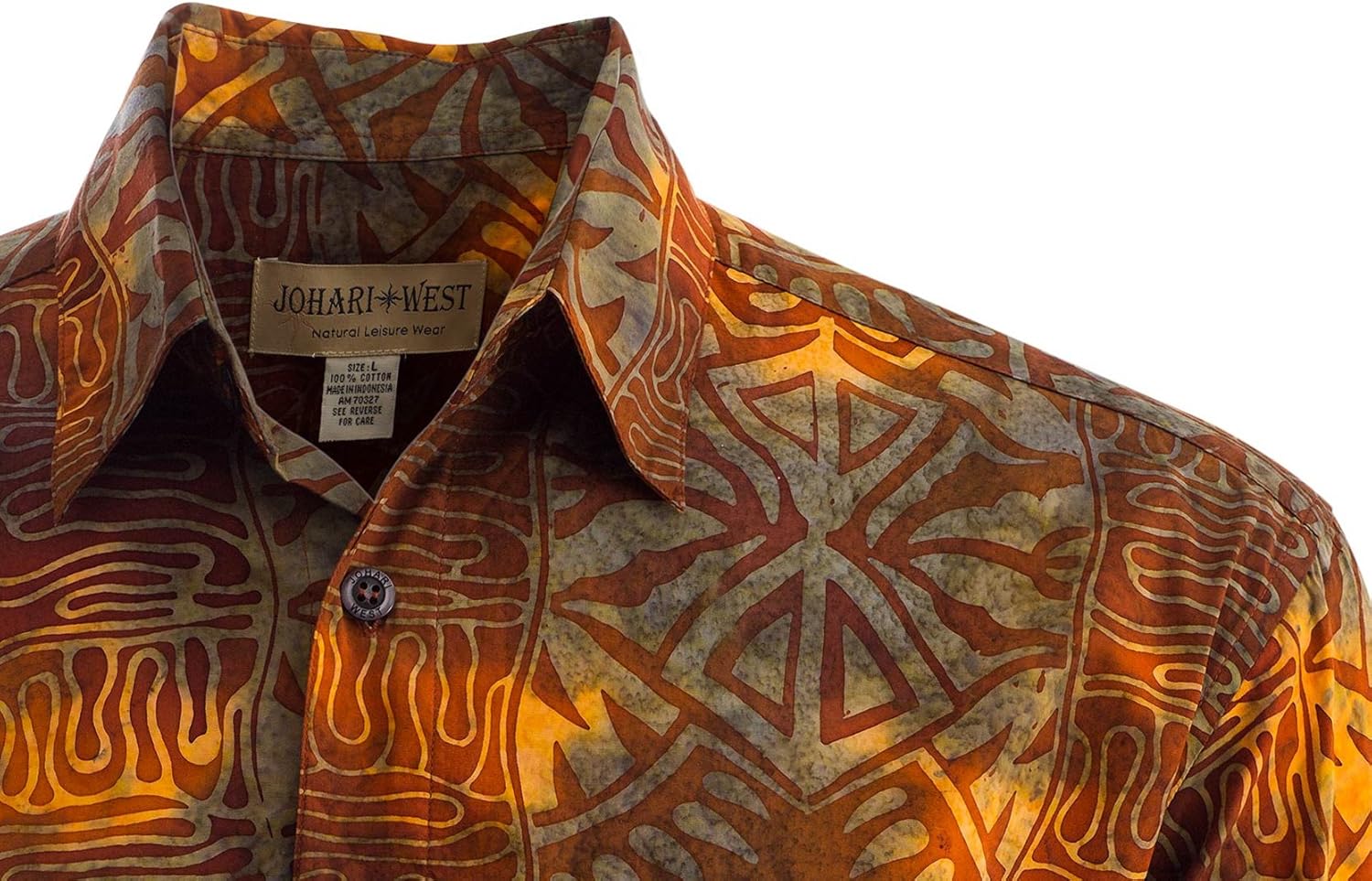 Hawaiian Shirt for Men Casual Button Down Short Sleeve Cotton Summer Batik Aloha Shirt - Image 3
