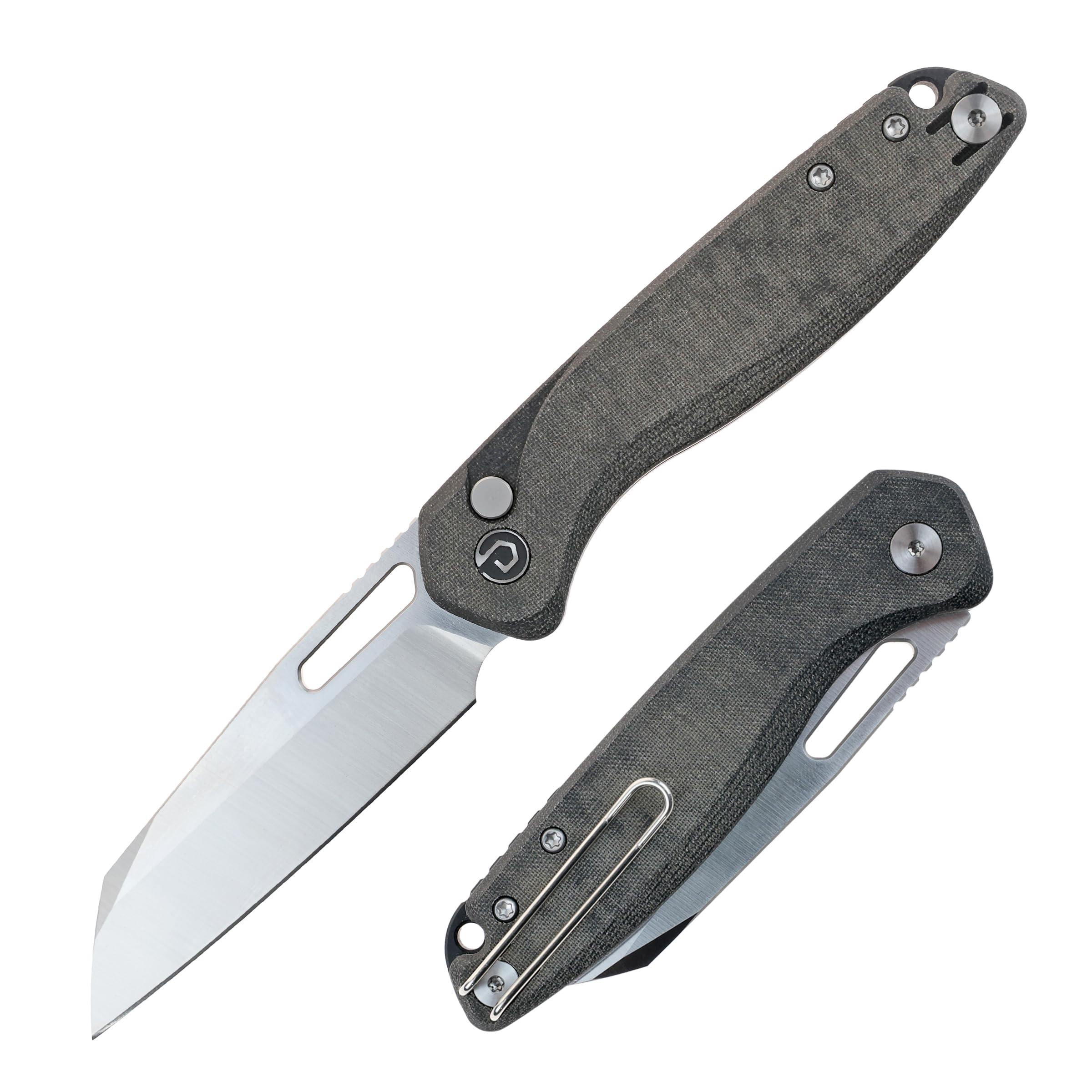 DankeSchon COATING FLAP POCKET サイズ30 DEFCON Pocket Folding Knife- Button Lock with Thumb Hole Opener, 3