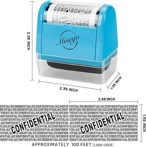 Miniatura 2 de Miseyo - Sello de rodillo ancho para protección de identidad, 1.5 pulgadas, perfecto para protección de la privacidad - juego de 3 piezas (azul)