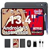 13 Inch Large Tablet,Android 15 Tablets with Gemini AI,24GB RAM+256GB ROM, 120Hz, Octa-Core,10000mAh Fast Charge, WiFi6, Large Android Tablet with Keyboard and Pen Gaming Office Suite-2-Year Warranty