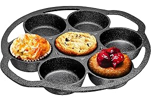 Bruntmor: Unrivaled Cast Iron Cupcake Pan for Effortless Baking