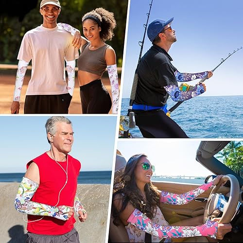 Miniatura 42 de 4 Pairs Gardening Sleeves Anti-Slip Arm Protection with Thumb Hole Sun Sleeve Cooling Arm Sleeves for Women Men Outdoor