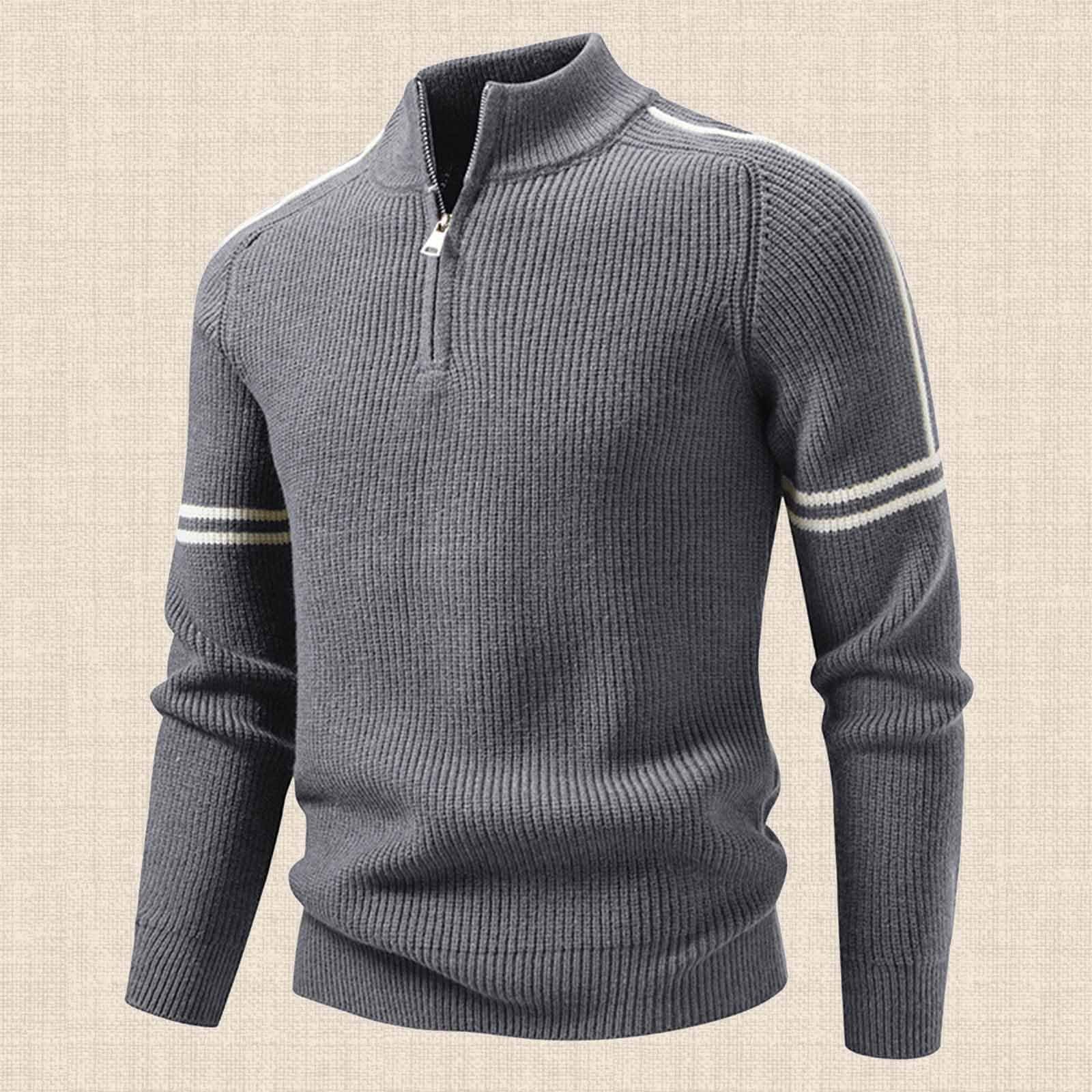 Generisch Suéter con cremallera, abrigo, cuello medio, jersey de punto, manga larga, cálido, suave, cómodo, invierno/otoño, ropa de abrigo de moda
