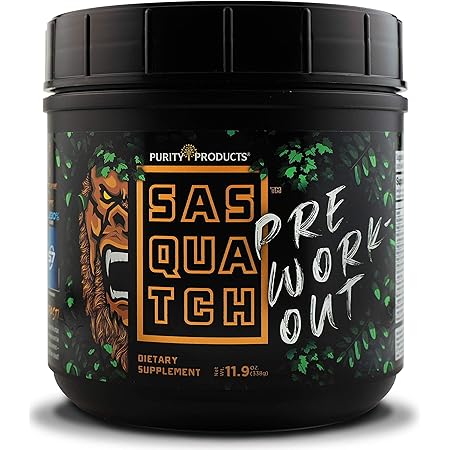 Amazon Com Sasquatch Pre Workout Powder By Purity Products Creatine Monohydrate S7 Nitric Oxide Booster Beta Alanine Taurine Electrolytes Vitamins More Keto Nitrate Free Citrus Flavor 11 9 Oz Health Household