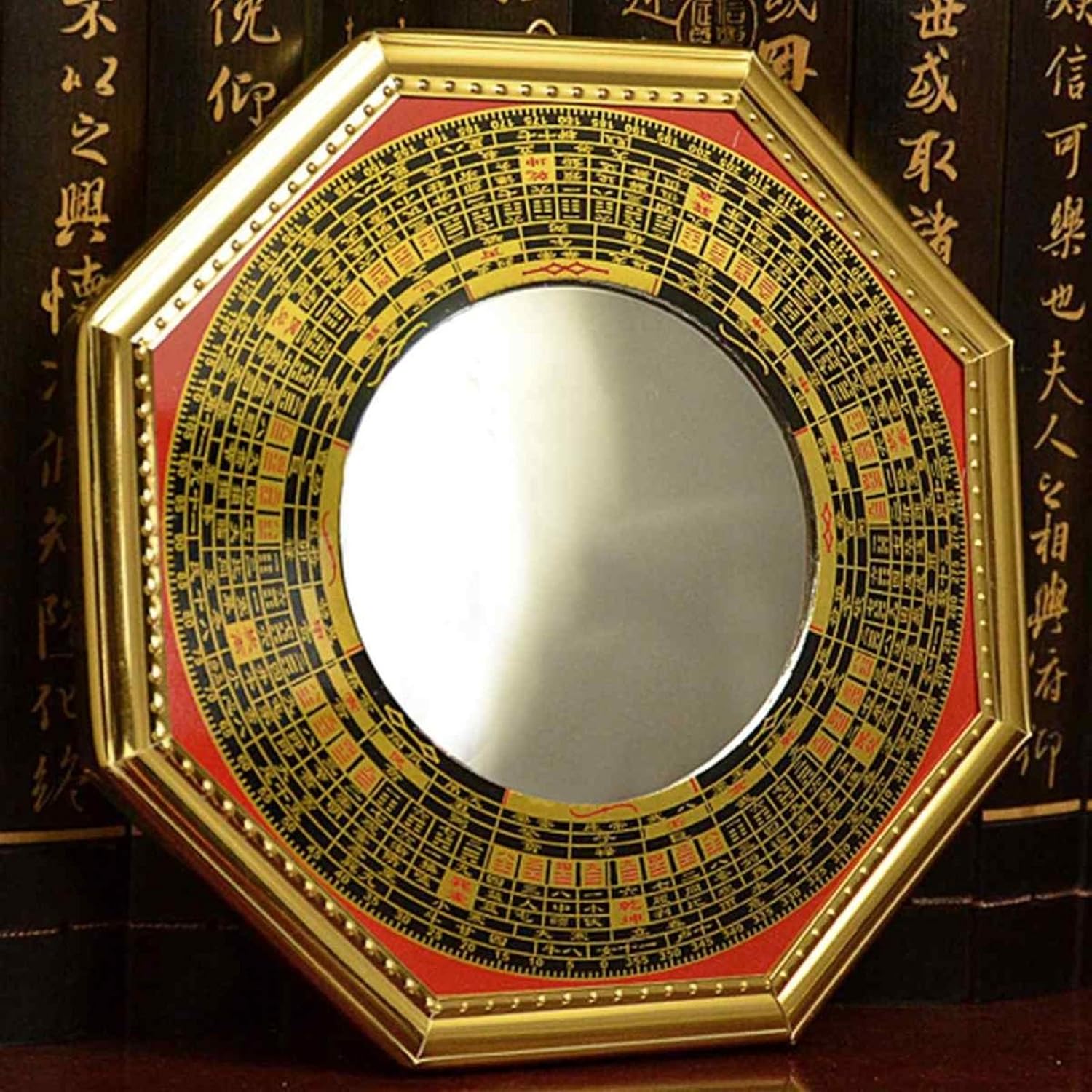 八卦鏡 玄関ドア 風水装飾 風水飾り 幸運の中国凹面凹面八卦風水鏡 道教のお守り エネルギー ホームデコレーション