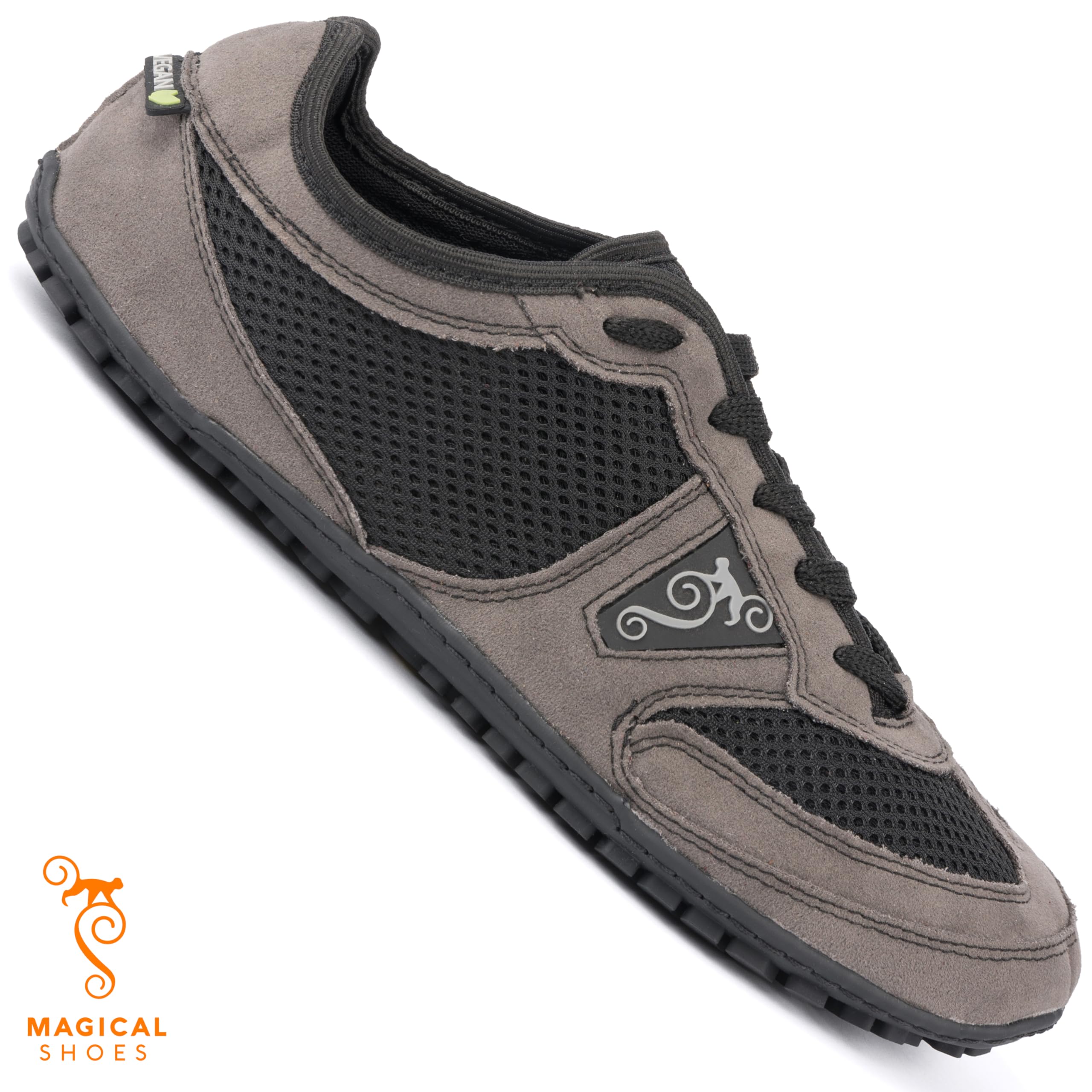 Magical Shoes Męskie Buty Sportowe, Buty Minimalistyczne, Buty Sportowe Zero Drop, Buty na co dzień, Rozmiar 46, Vegan Rock Schwarz, Explorer 2.0