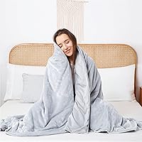 Vista 2 de Dream Lab - Manta con peso reversible de amatista y cristal de cuarzo con funda extraíble, 15 libras, color gris