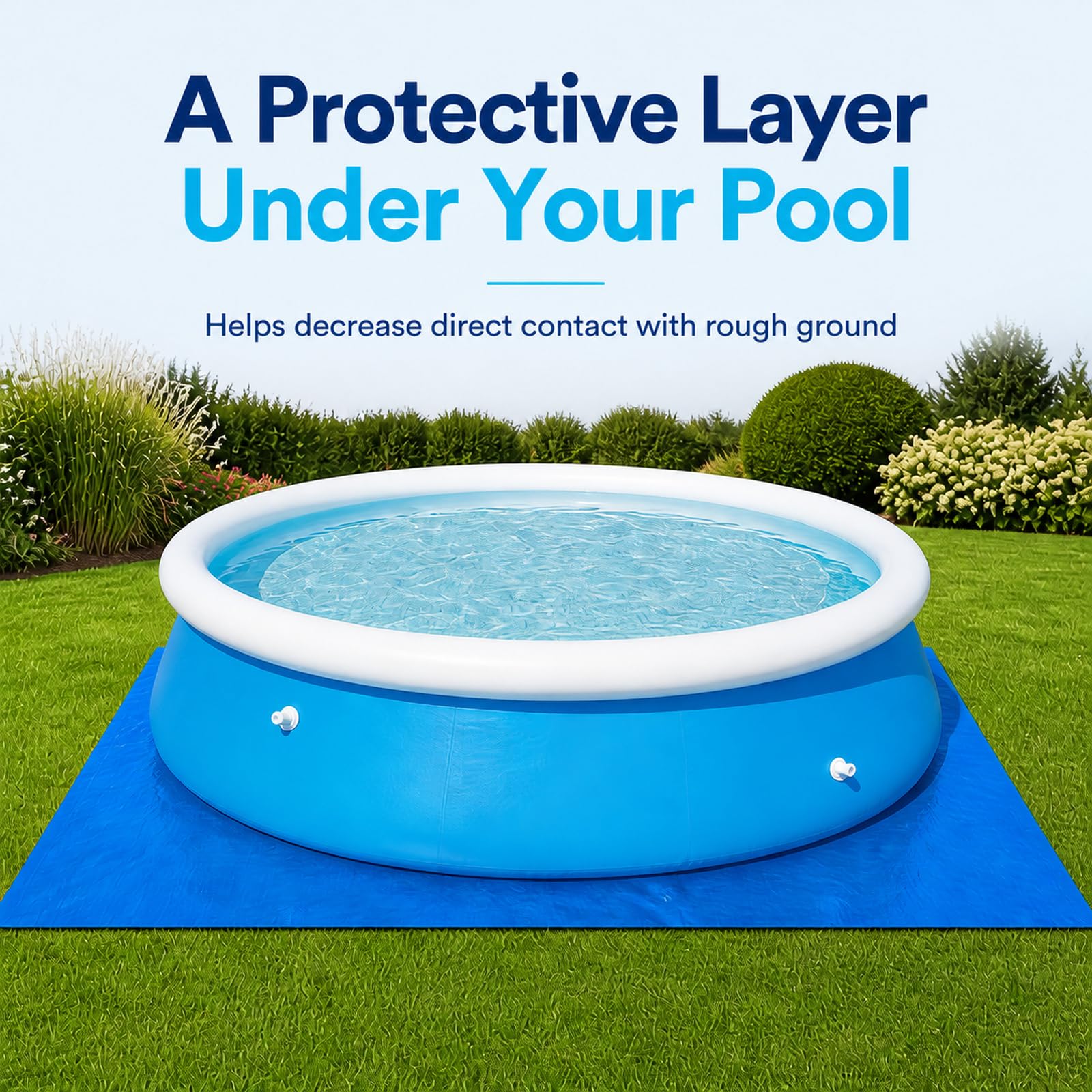 Protector De Suelo Para Piscinas Plegable,Tapiz De Suelo Para Piscina | FáCil De Limpiar,Impermeable Y Antipolvo,Apto Para Su Uso En CéSped, Madera O Concreto En El JardíN