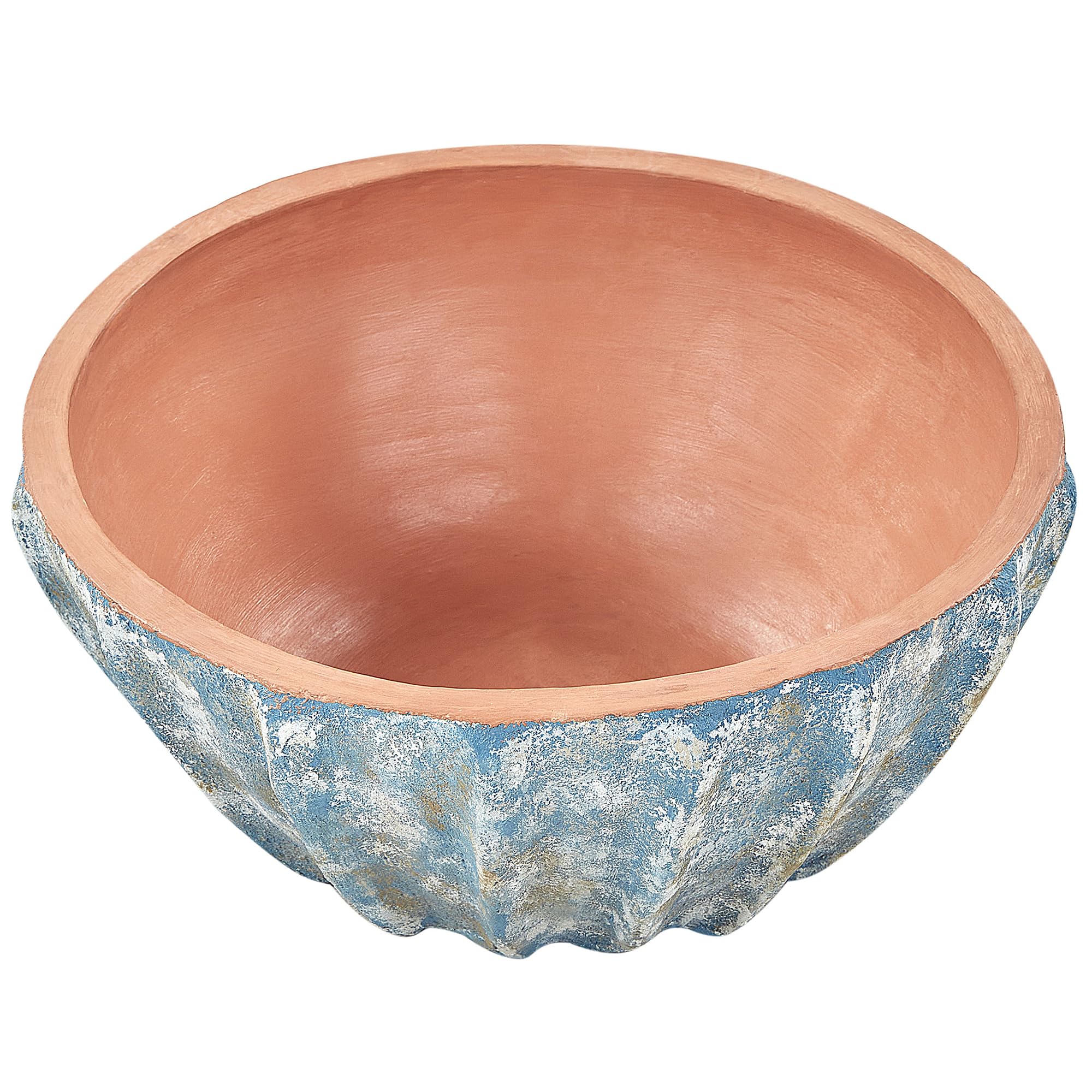 Doniczka ogrodowa niebieska owalna ceramiczna z terakoty 51 cm Ostrya