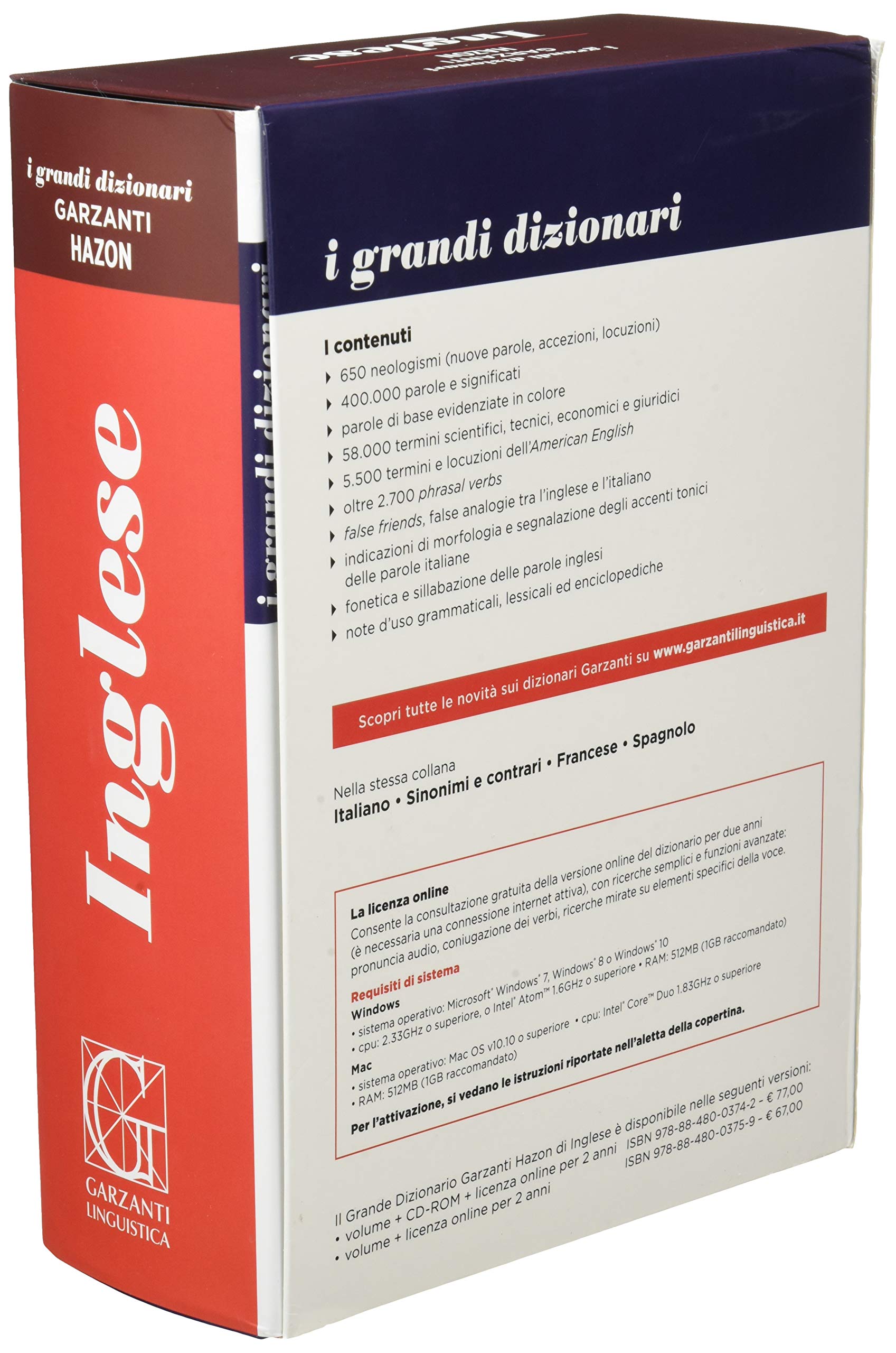 Grande Dizionario Hazon di Inglese + licenza online