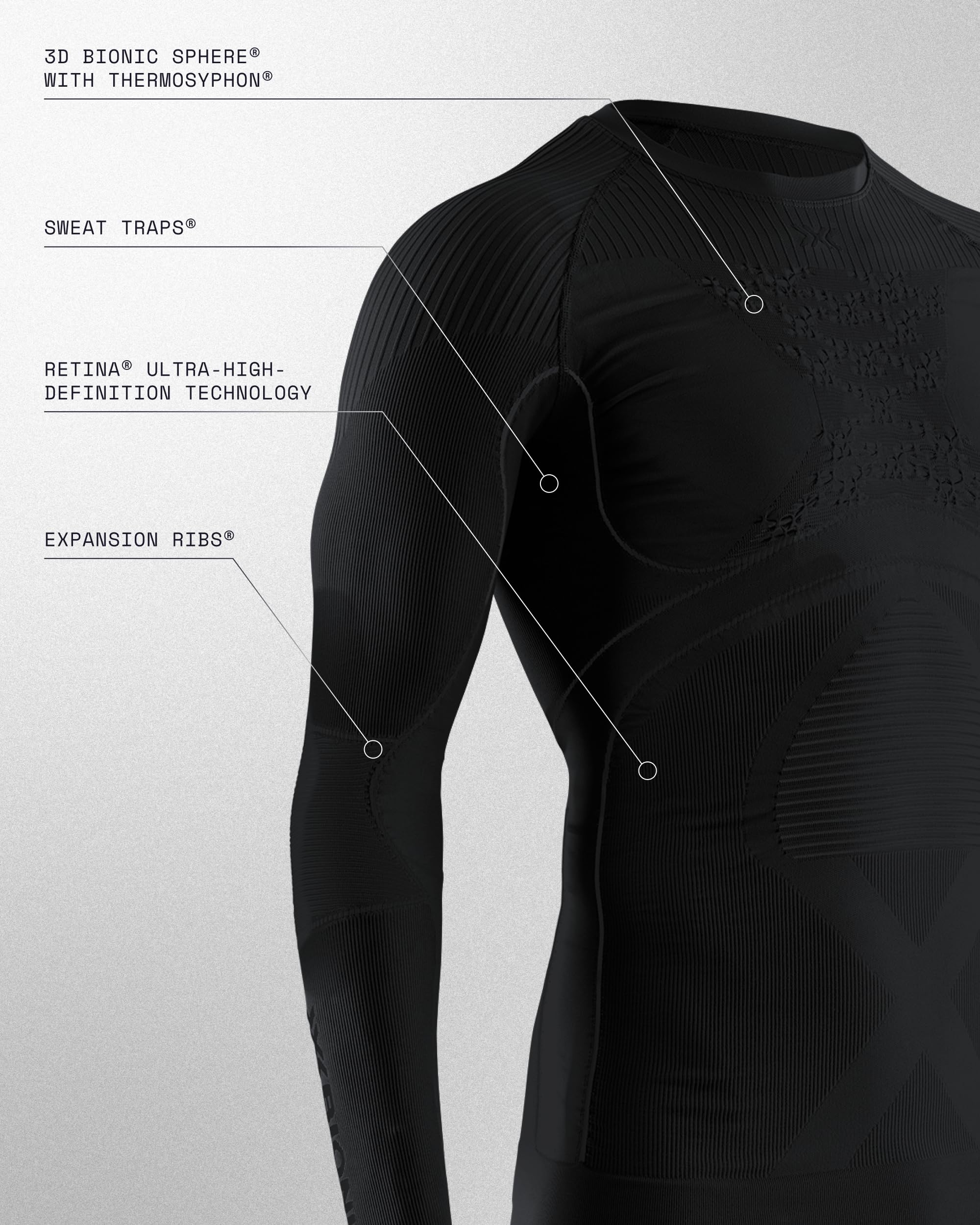 X-Bionic Energy Accumulator 4.0 Shirt Round Neck Long Sleeves Men Capa De Base Camiseta Funcional Hombre