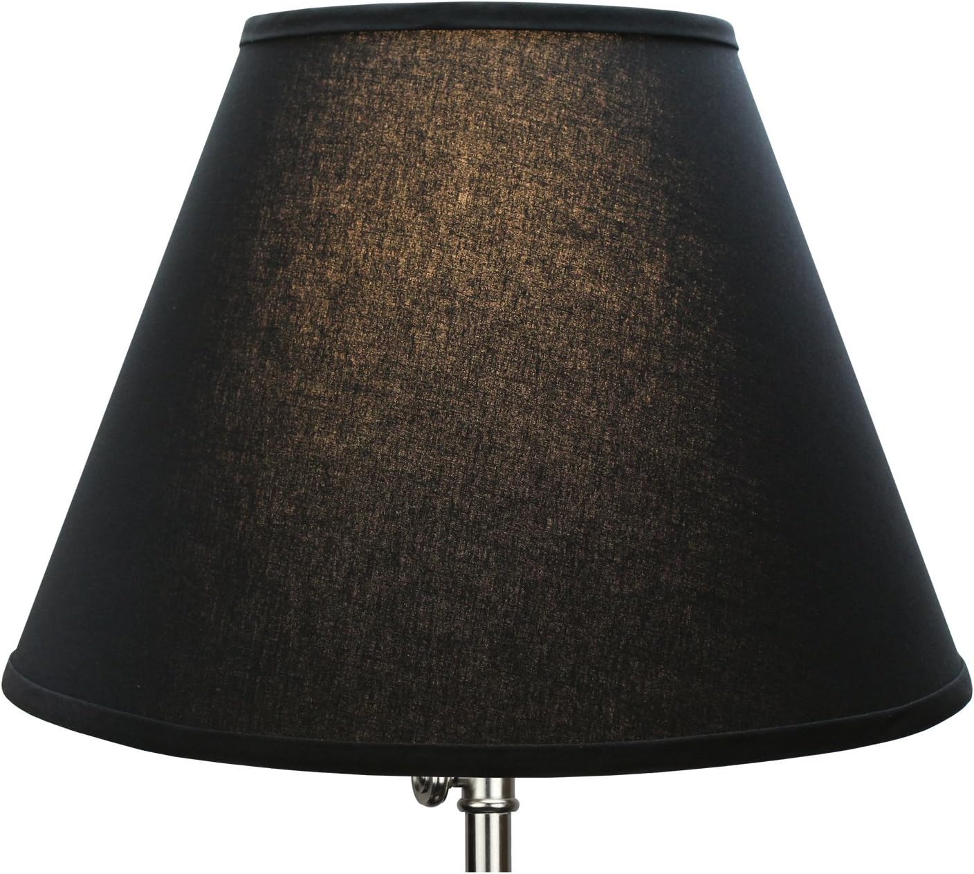 FenchelShades.com Lampshade 9" Top Diameter x 18" Bottom Diameter x 13" Slant Height with Washer (Spider) Attachment for Lamps with a Harp (Black)