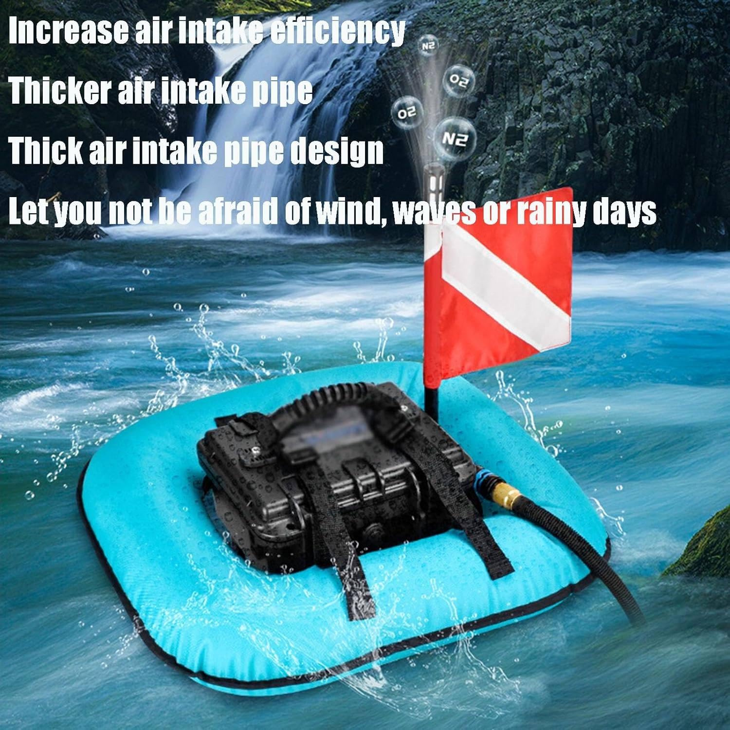 LYDZUSDP Diving Rebreathers with Breath Regulator Systems,Scuba Diving Equipment for Divers,Tankless Snorkelling Systems,Regulator Scuba Diving System(Yellow D4000)