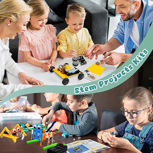 Miniatura 5 de Juego de 6 proyectos STEM para niños de 8 a 12 años, kits de ciencia electrónica para niños de 6 a 8 años, juguete robótico de ingeniería de
