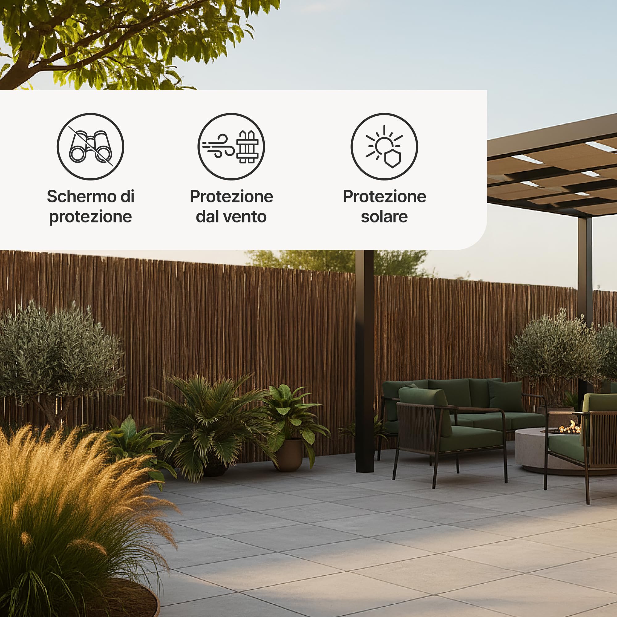 casa.pro Recinzione Corteccia Albero a Rotolo 500x150 cm | Schermatura a Tappetino, Divisorio per Giardino Parchi, Protezione Privacy, Leggera