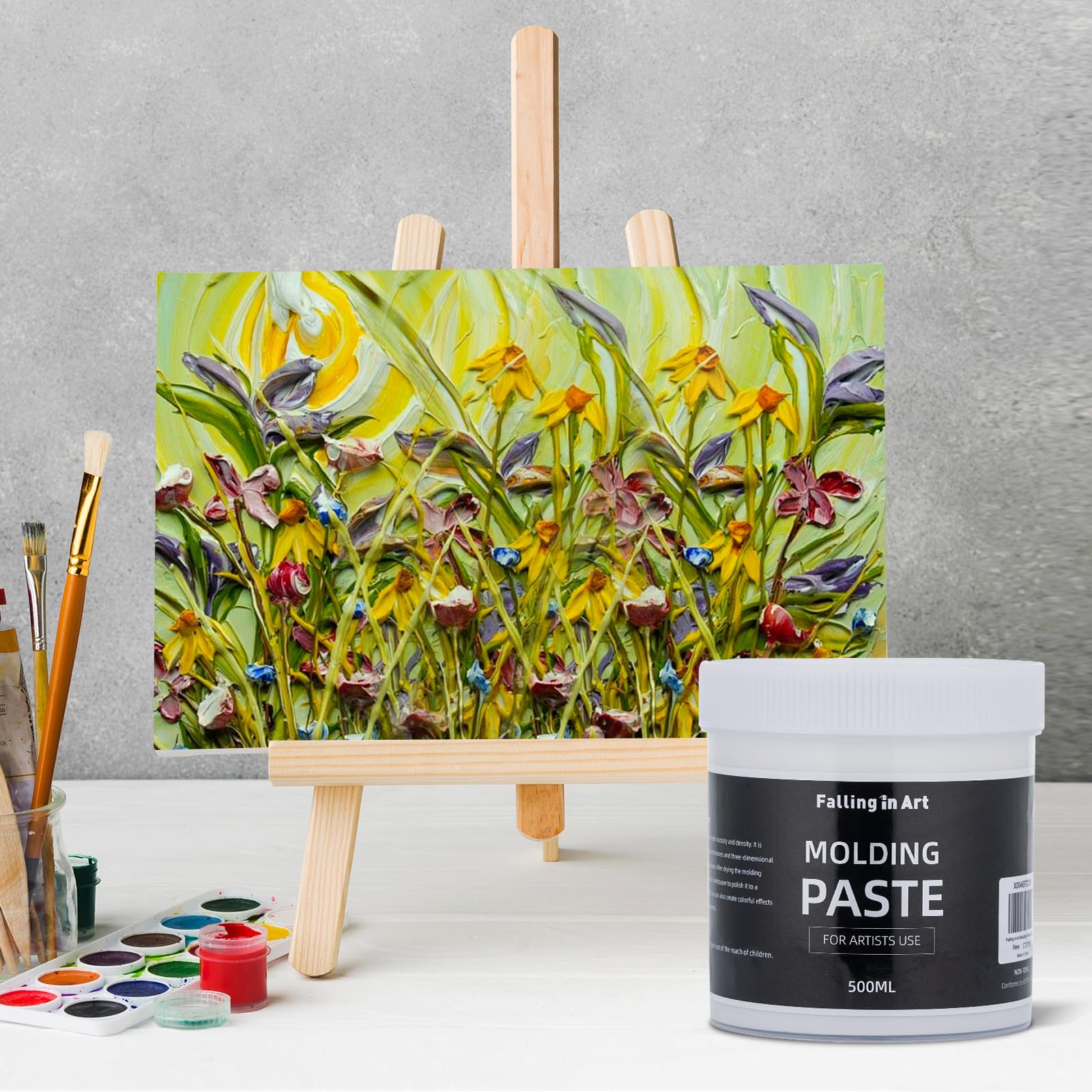 Falling in Art Modeling Paste for Acrylic Painting, 16.9Oz Acrylic Textured Paste, Lightweight Moddeling Paste for Textured Art - Image 4