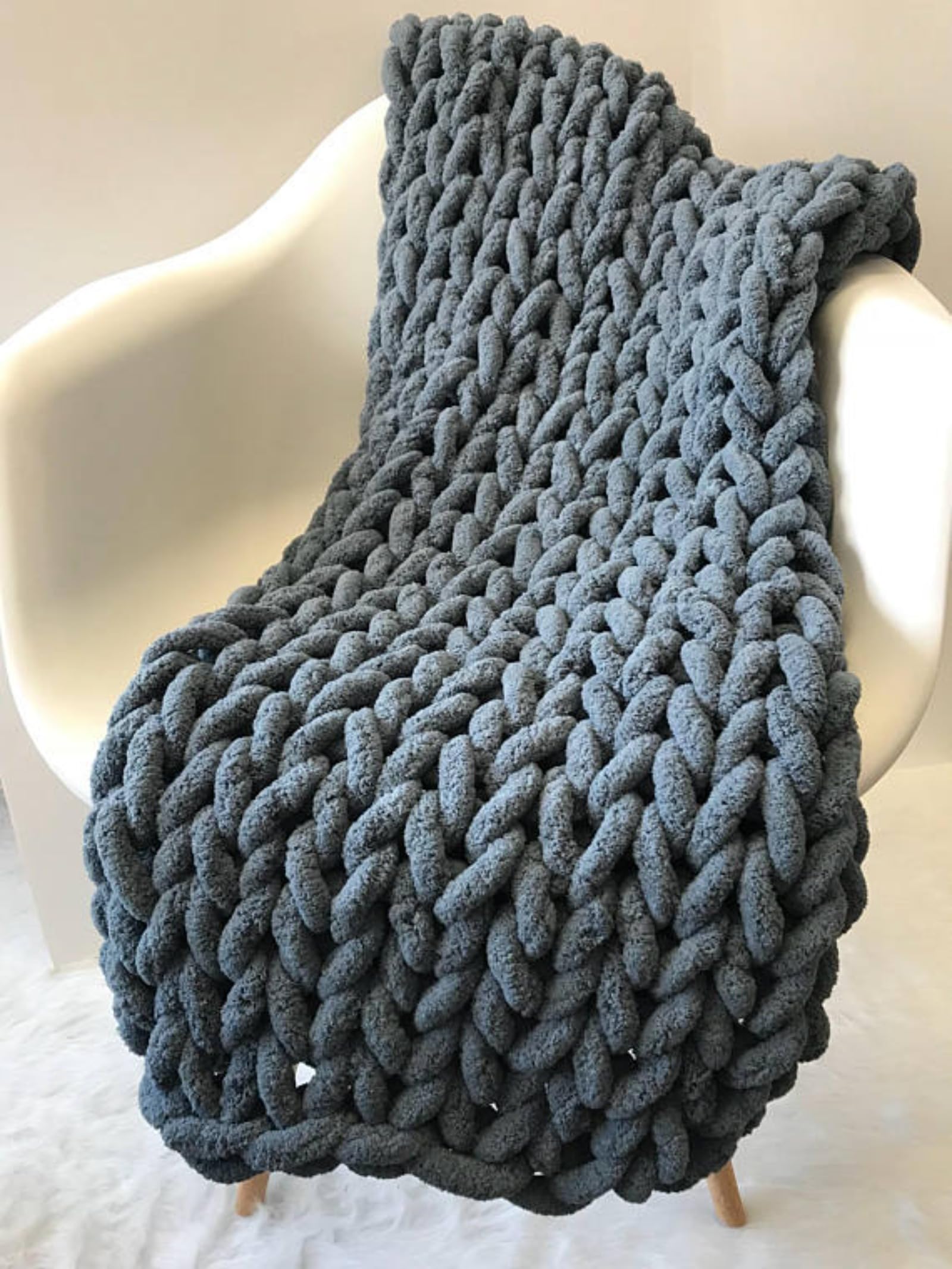 FENXIXIONE Knitted Blanket Chunky Knit Throw Chunky Knitted Blanket Throws for Sofa Large Knitted Bed Throw Blankets for Beds 100X150,beige (100X100,Dark Grey)