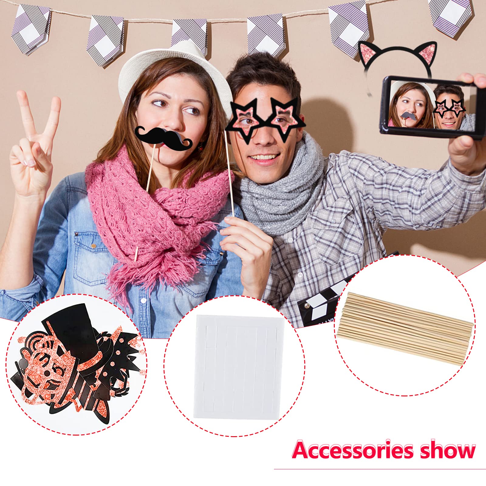 25 puntelli per cabina fotografica di compleanno, forniture per feste